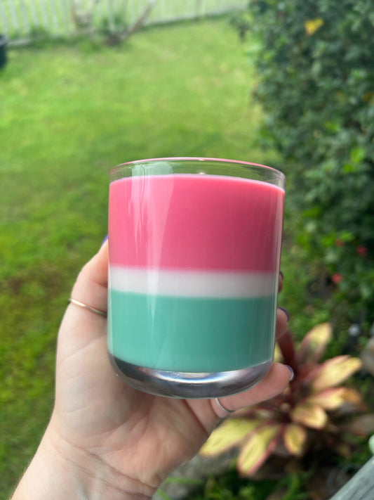 Watermelon Sugar layered candle